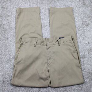 Polo Ralph Lauren Performance Pants Men 34x32 Beige Polyester Stretch Flat Front